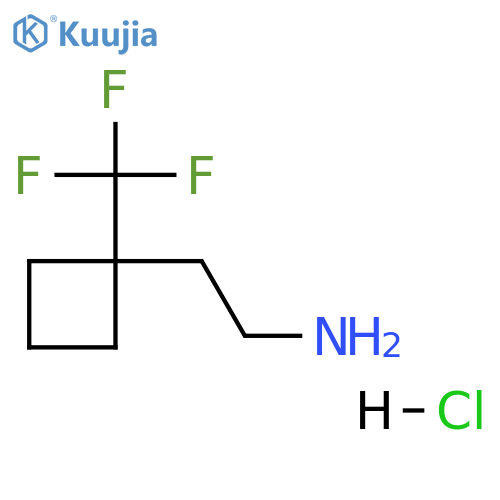 2-1-(trifluoromethyl)cyclobutylethan-1-amine hydrochloride structure