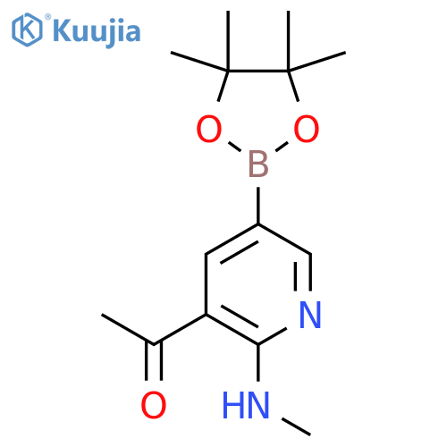 1-(2-(Methylamino)-5-(4,4,5,5-tetramethyl-1,3,2-dioxaborolan-2-yl)pyridin-3-yl)ethan-1-one structure