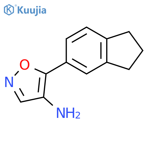 5-(2,3-dihydro-1H-inden-5-yl)-1,2-oxazol-4-amine structure