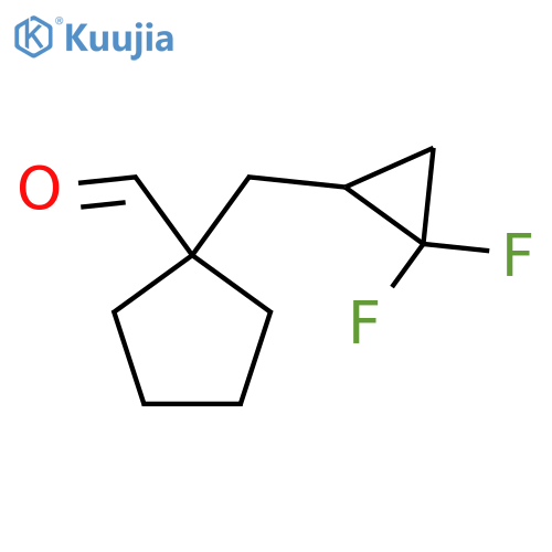 1-(2,2-difluorocyclopropyl)methylcyclopentane-1-carbaldehyde structure