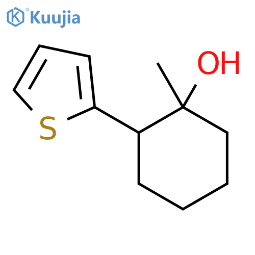 1-methyl-2-(thiophen-2-yl)cyclohexan-1-ol structure