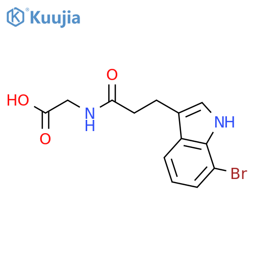 Glycine, N-[3-(7-bromo-1H-indol-3-yl)-1-oxopropyl]- structure
