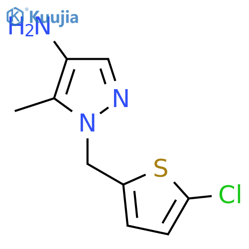 1-(5-chlorothiophen-2-yl)methyl-5-methyl-1H-pyrazol-4-amine structure