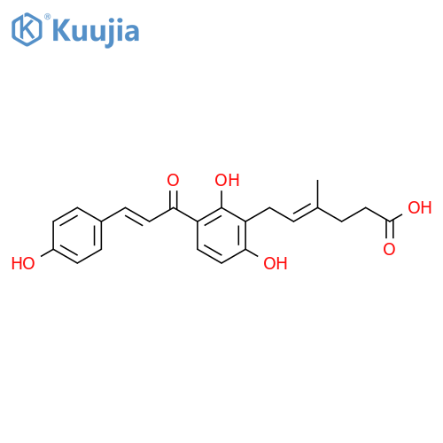 3'-(5-Carboxy-3-methyl-2-pentenyl)-2',4,4'-trihydroxychalcone; (αE,2''E)-form structure