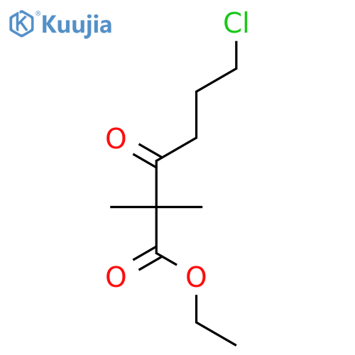 Hexanoic acid, 6-chloro-2,2-dimethyl-3-oxo-, ethyl ester structure
