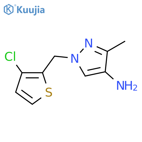 1-(3-chlorothiophen-2-yl)methyl-3-methyl-1H-pyrazol-4-amine structure