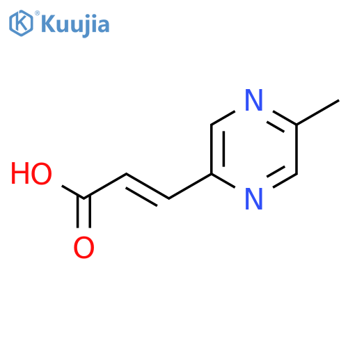 (2E)-3-(5-methylpyrazin-2-yl)prop-2-enoic acid structure