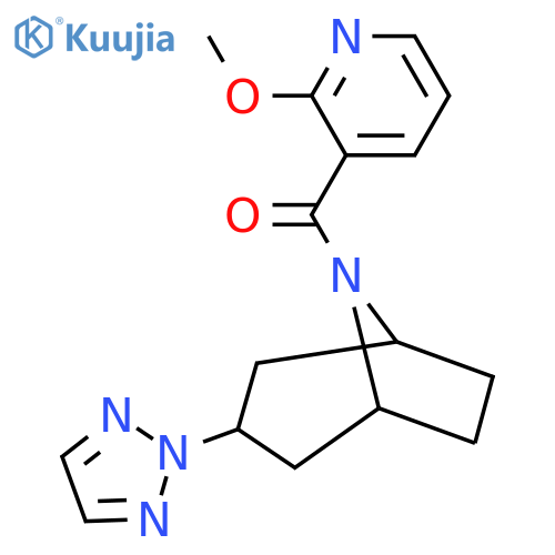 8-(2-methoxypyridine-3-carbonyl)-3-(2H-1,2,3-triazol-2-yl)-8-azabicyclo3.2.1octane structure