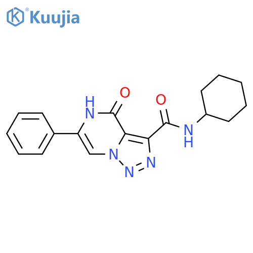 [1,2,3]Triazolo[1,5-a]pyrazine-3-carboxamide, N-cyclohexyl-4,5-dihydro-4-oxo-6-phenyl- structure