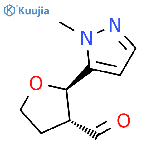 rac-(2R,3R)-2-(1-methyl-1H-pyrazol-5-yl)oxolane-3-carbaldehyde, trans structure