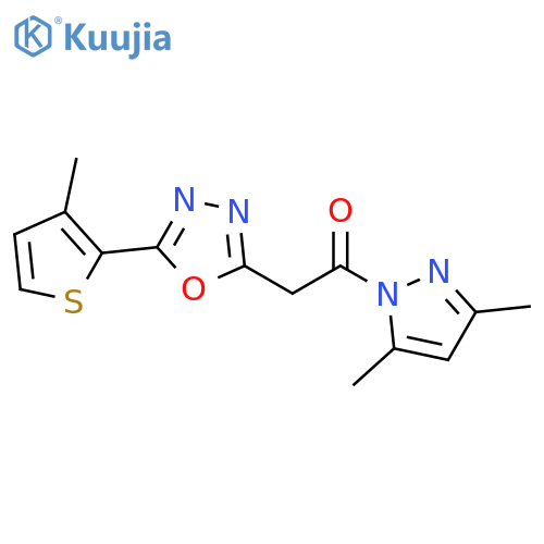 Ethanone, 1-(3,5-dimethyl-1H-pyrazol-1-yl)-2-[5-(3-methyl-2-thienyl)-1,3,4-oxadiazol-2-yl]- structure
