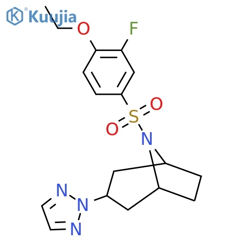 8-(4-ethoxy-3-fluorobenzenesulfonyl)-3-(2H-1,2,3-triazol-2-yl)-8-azabicyclo3.2.1octane structure