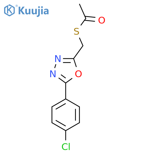 1-({5-(4-chlorophenyl)-1,3,4-oxadiazol-2-ylmethyl}sulfanyl)ethan-1-one structure