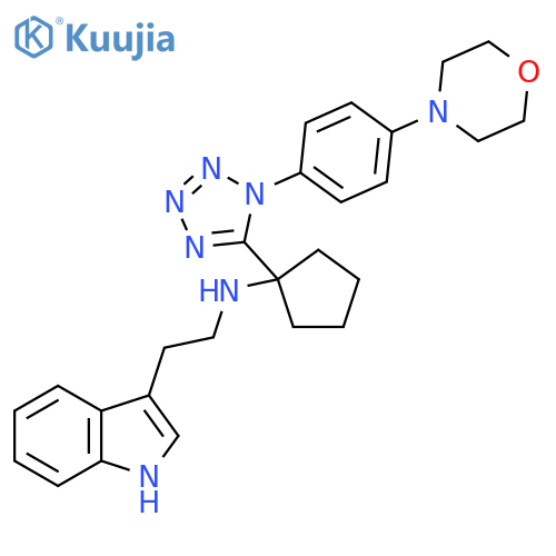 N-1-1-4-(4-Morpholinyl)phenyl-1H-tetrazol-5-ylcyclopentyl-1H-indole-3-ethanamine structure