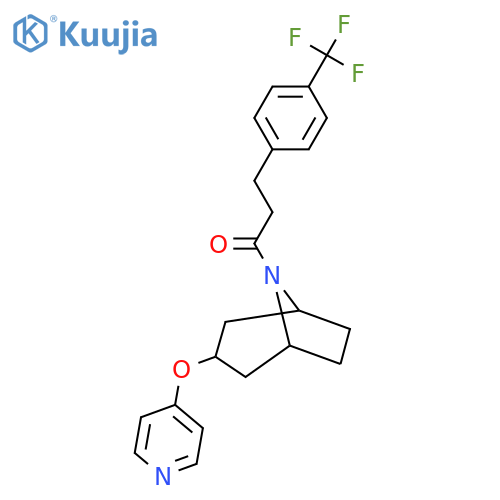 1-3-(pyridin-4-yloxy)-8-azabicyclo3.2.1octan-8-yl-3-4-(trifluoromethyl)phenylpropan-1-one structure