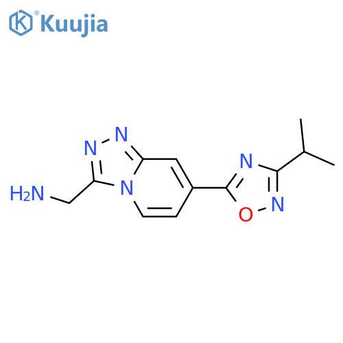 1,2,4-Triazolo[4,3-a]pyridine-3-methanamine, 7-[3-(1-methylethyl)-1,2,4-oxadiazol-5-yl]- structure