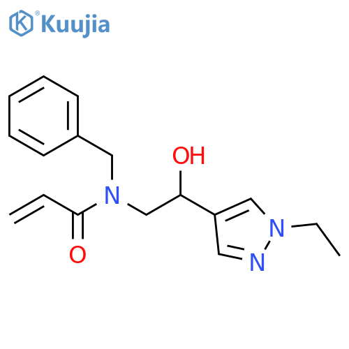 N-benzyl-N-2-(1-ethyl-1H-pyrazol-4-yl)-2-hydroxyethylprop-2-enamide structure