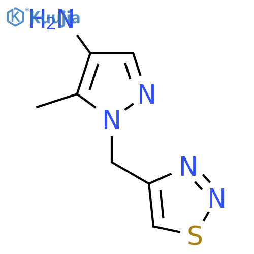 5-methyl-1-(1,2,3-thiadiazol-4-yl)methyl-1H-pyrazol-4-amine structure