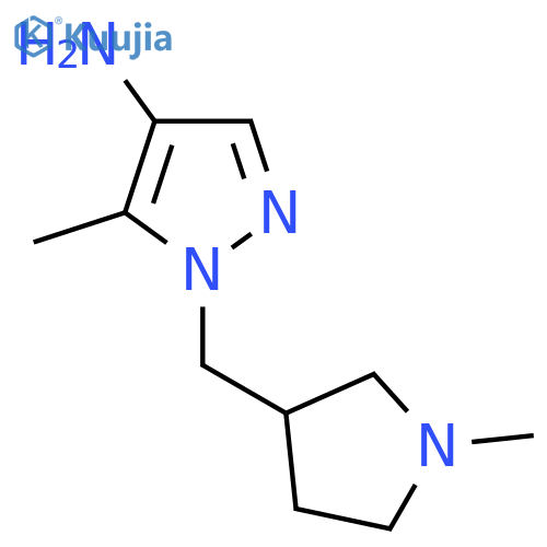 5-methyl-1-(1-methylpyrrolidin-3-yl)methyl-1H-pyrazol-4-amine structure