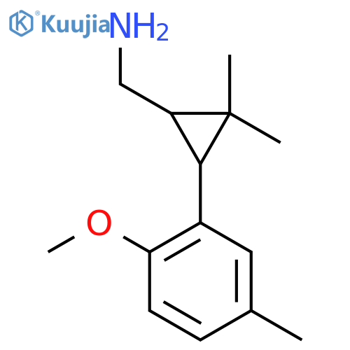 3-(2-methoxy-5-methylphenyl)-2,2-dimethylcyclopropylmethanamine structure