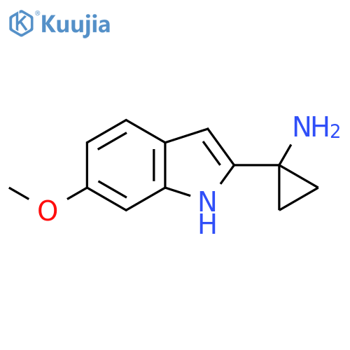 1-(6-methoxy-1H-indol-2-yl)cyclopropan-1-amine structure
