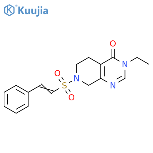 3-Ethyl-5,6,7,8-tetrahydro-7-[(2-phenylethenyl)sulfonyl]pyrido[3,4-d]pyrimidin-4(3H)-one structure