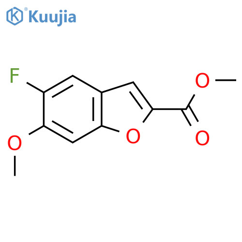 2-Benzofurancarboxylic acid, 5-fluoro-6-methoxy-, methyl ester structure
