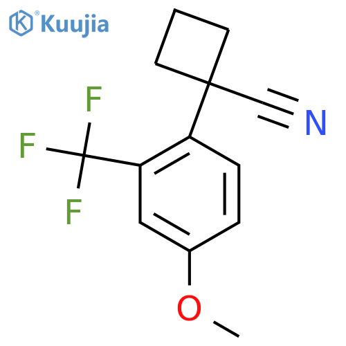 1-4-methoxy-2-(trifluoromethyl)phenylcyclobutane-1-carbonitrile structure