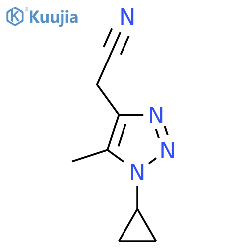 2-(1-cyclopropyl-5-methyl-1H-1,2,3-triazol-4-yl)acetonitrile structure