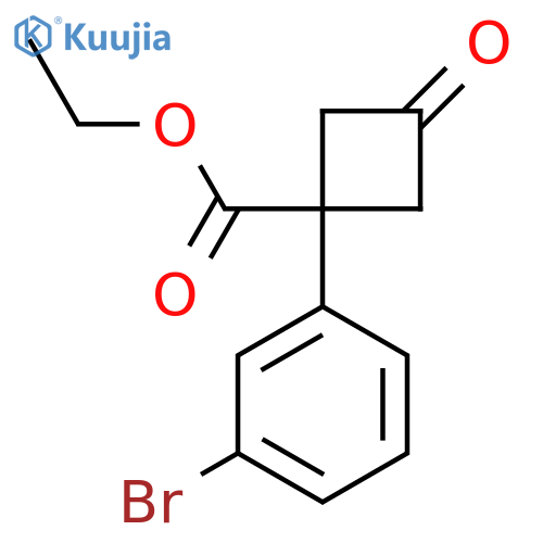 ethyl 1-(3-bromophenyl)-3-oxocyclobutane-1-carboxylate structure