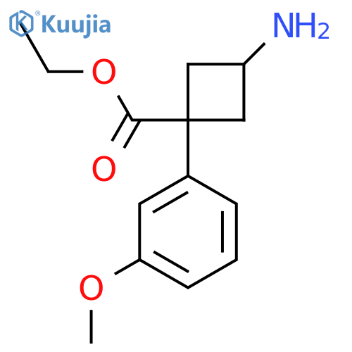 Ethyl 3-amino-1-(3-methoxyphenyl)cyclobutane-1-carboxylate structure