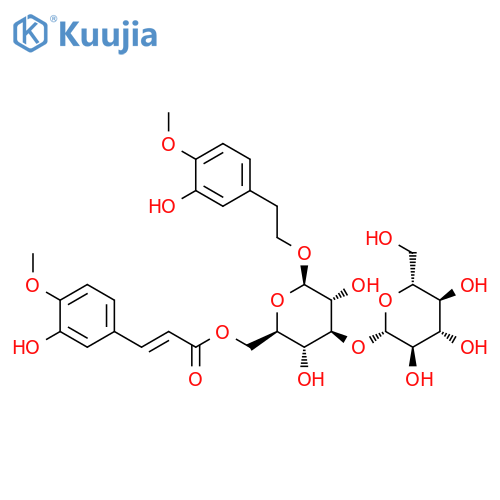 b-D-Glucopyranoside,2-(3-hydroxy-4-methoxyphenyl)ethyl 3-O-b-D-glucopyranosyl-,6-[(2E)-3-(3-hydroxy-4-methoxyphenyl)-2-propenoate] structure