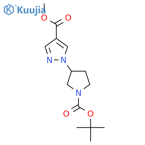 methyl 1-{1-[(tert-butoxy)carbonyl]pyrrolidin-3-yl}-1H-pyrazole-4-carboxylate structure