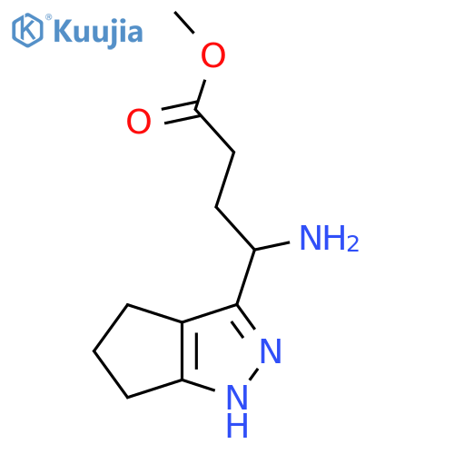 methyl 4-amino-4-{1H,4H,5H,6H-cyclopentacpyrazol-3-yl}butanoate structure