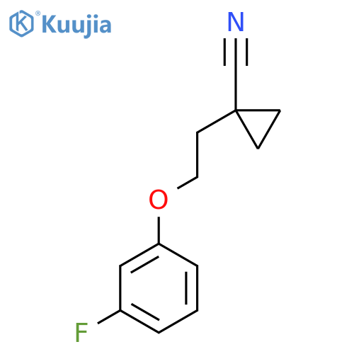 1-2-(3-fluorophenoxy)ethylcyclopropane-1-carbonitrile structure