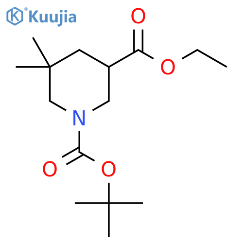 O1-tert-butyl O3-ethyl 5,5-dimethylpiperidine-1,3-dicarboxylate structure