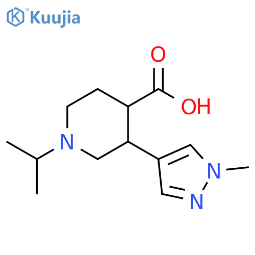 3-(1-methyl-1H-pyrazol-4-yl)-1-(propan-2-yl)piperidine-4-carboxylic acid structure
