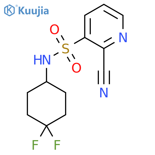 2-cyano-N-(4,4-difluorocyclohexyl)pyridine-3-sulfonamide structure