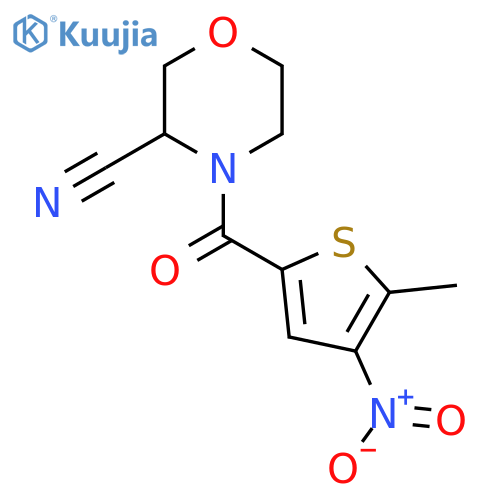 4-(5-methyl-4-nitrothiophene-2-carbonyl)morpholine-3-carbonitrile structure