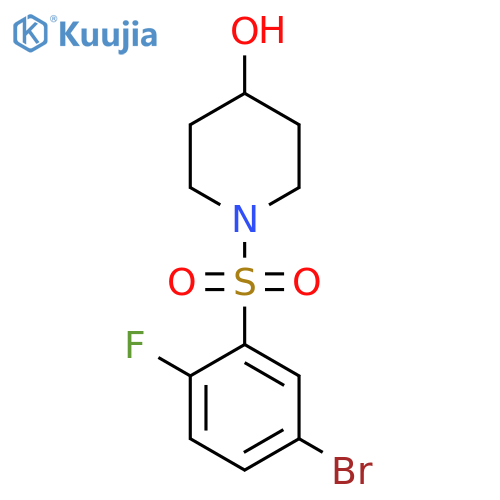1-[(5-Bromo-2-fluorobenzene)sulfonyl]piperidin-4-ol structure