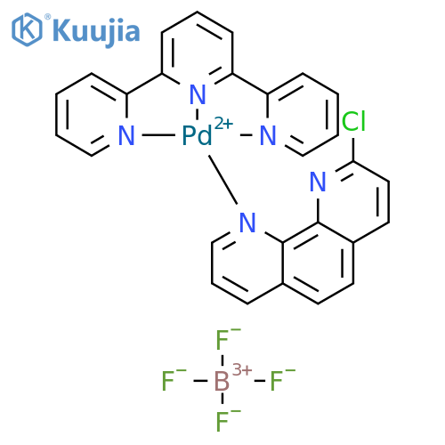 [Pd(terpy)(2-Cl-phen)](BF4)2 structure