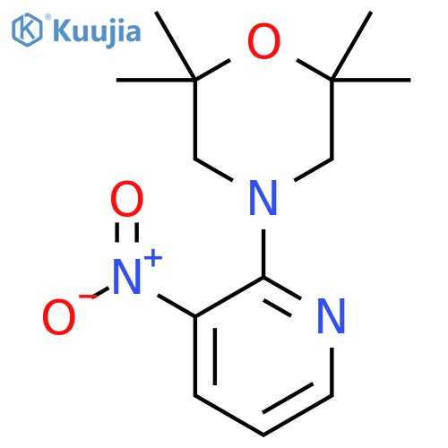 2,2,6,6-Tetramethyl-4-(3-nitropyridin-2-yl)morpholine structure
