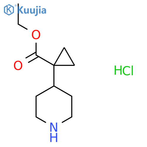 ethyl 1-(4-piperidyl)cyclopropanecarboxylate;hydrochloride structure