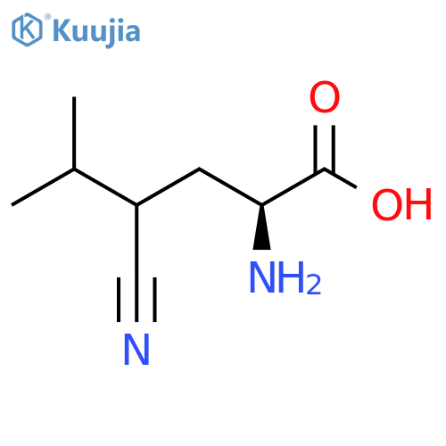 (2S)-2-amino-4-cyano-5-methylhexanoic acid structure