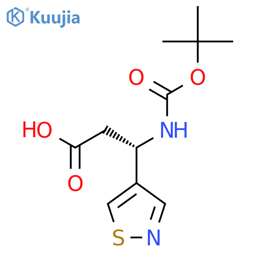 (3S)-3-{(tert-butoxy)carbonylamino}-3-(1,2-thiazol-4-yl)propanoic acid structure