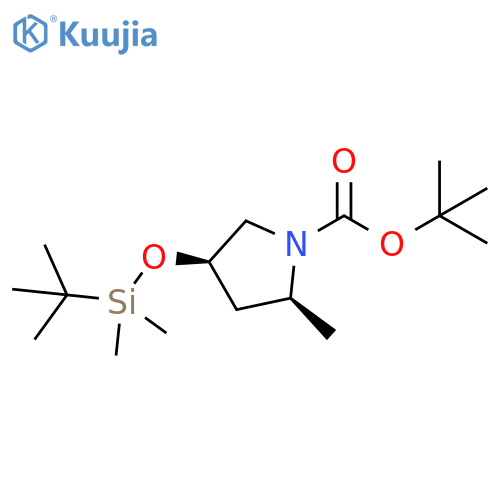 tert-butyl (2S,4R)-4-[tert-butyl(dimethyl)silyl]oxy-2-methyl-pyrrolidine-1-carboxylate structure
