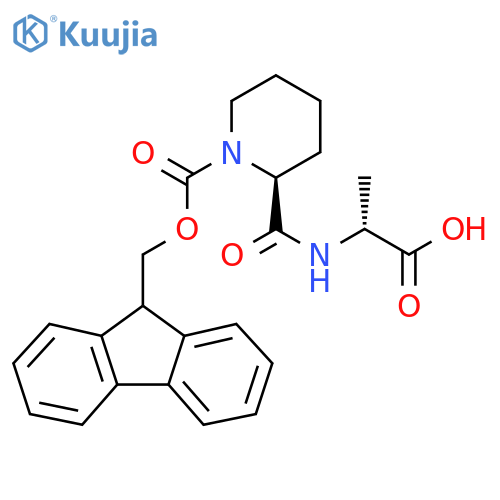 (2R)-2-{[(2S)-1-{[(9H-fluoren-9-yl)methoxy]carbonyl}piperidin-2-yl]formamido}propanoic acid structure