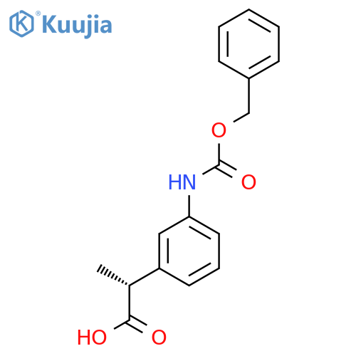 (2R)-2-(3-{[(benzyloxy)carbonyl]amino}phenyl)propanoic acid structure