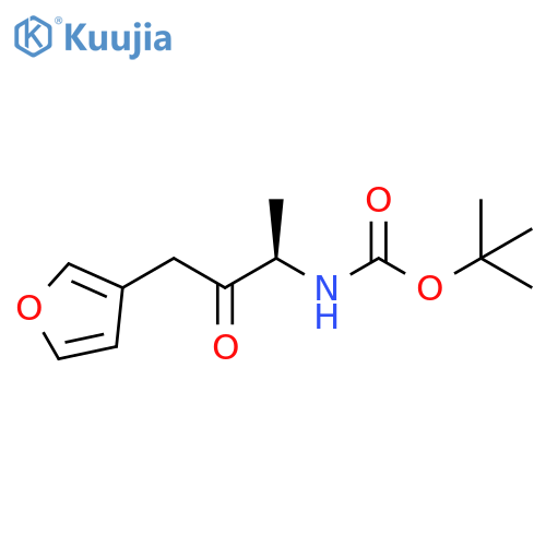 Carbamic acid, N-[(1R)-3-(3-furanyl)-1-methyl-2-oxopropyl]-, 1,1-dimethylethyl ester structure