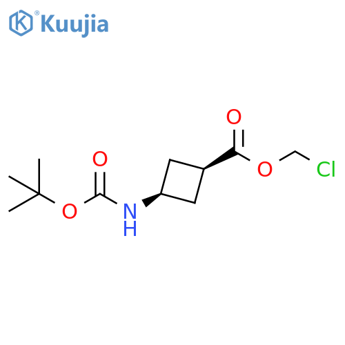 Cyclobutanecarboxylic acid, 3-[[(1,1-dimethylethoxy)carbonyl]amino]-, chloromethyl ester, cis- structure